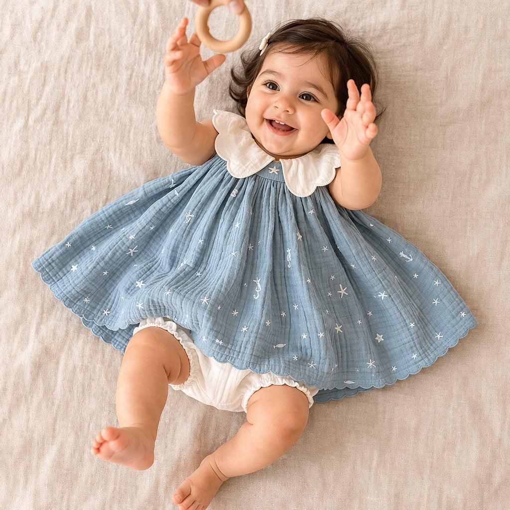 Ocean Splash Frock Set