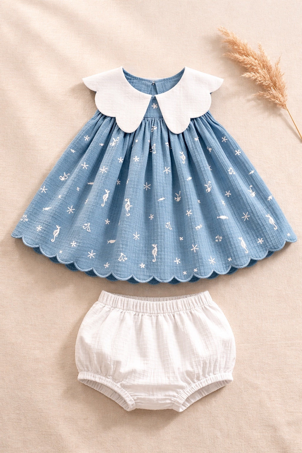 Ocean Splash Frock Set