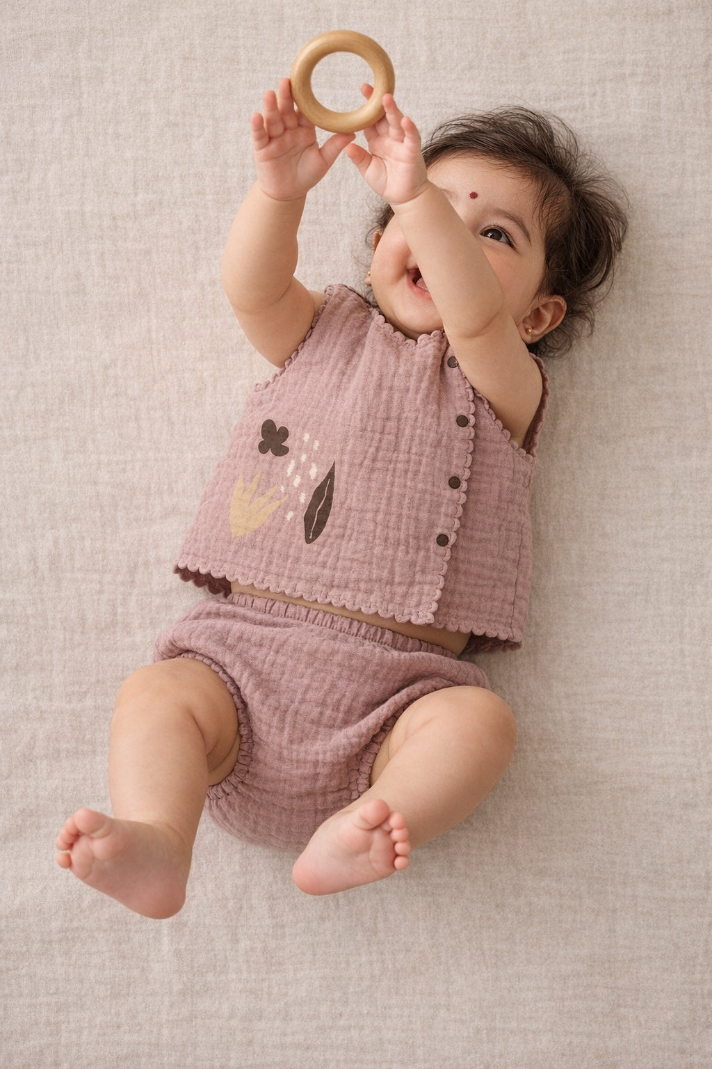 Forest Echo Jabla Set– Organic Cotton Muslin for Newborns (0–6M)