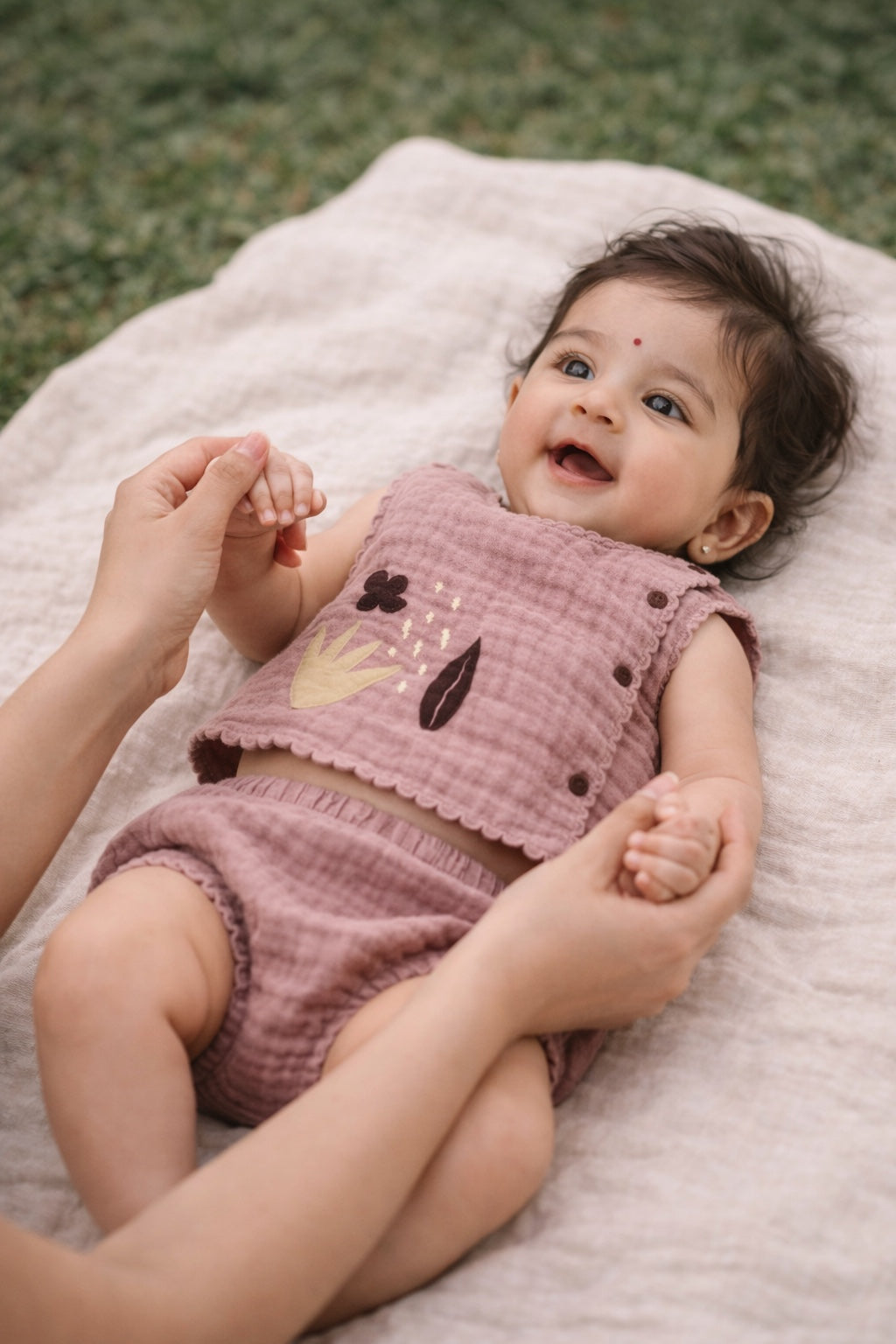 Forest Echo Jabla Set– Organic Cotton Muslin for Newborns (0–6M)